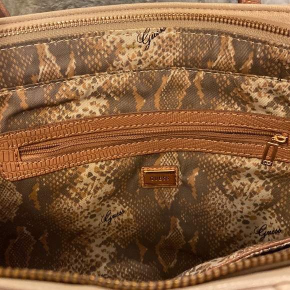 Guess Nude Rosata Handbag with Rose Gold Accents and Hanging Charm Bracelet - Picture 7 of 10